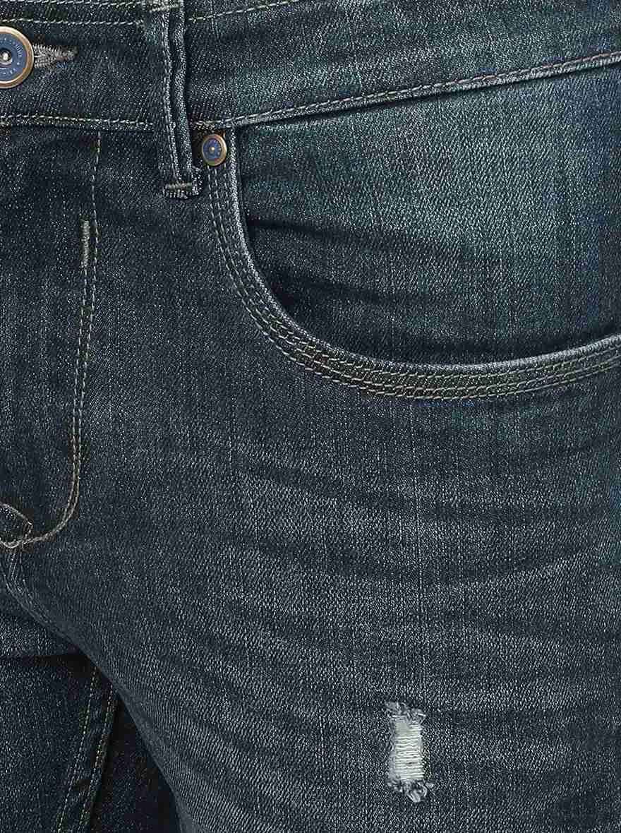 Olive Blue Washed Rider Fit Jeans | JadeBlue