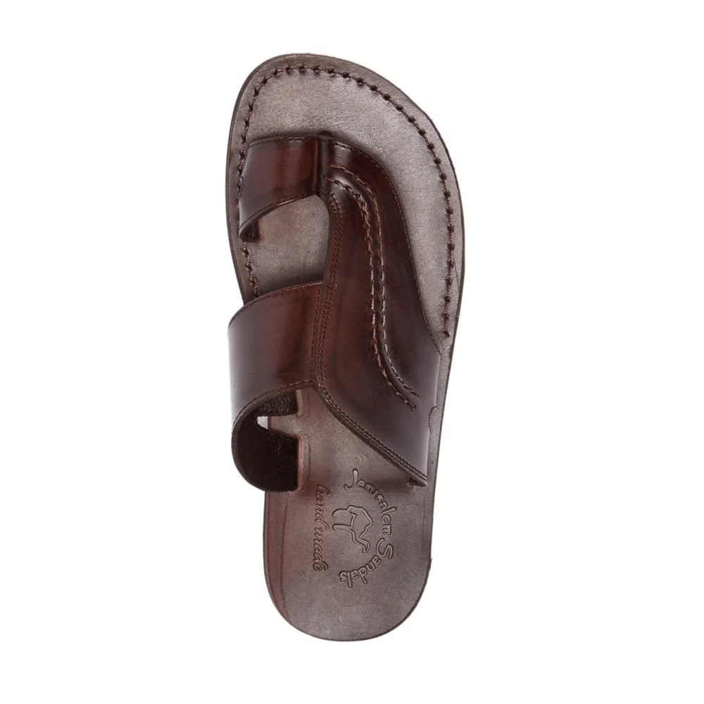 Peter - Leather Toe Strap Sandal | Brown