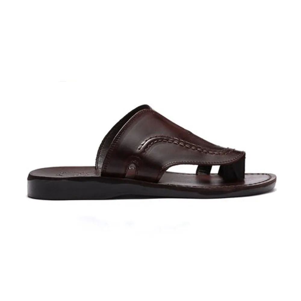 Peter - Leather Toe Strap Sandal | Brown