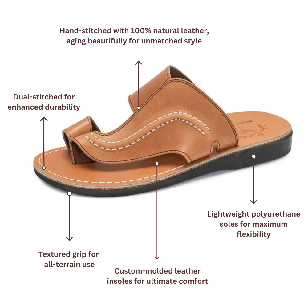Peter - Leather Toe Strap Sandal | Tan