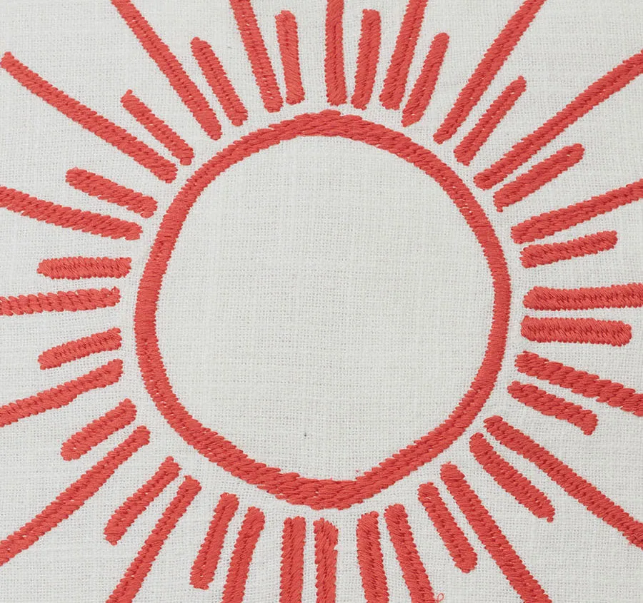 Sun 50x50cm Filled Cushion White and Coral