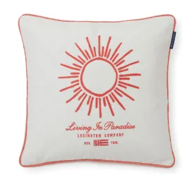 Sun 50x50cm Filled Cushion White and Coral