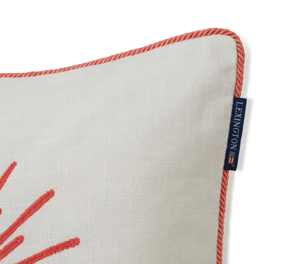 Sun 50x50cm Filled Cushion White and Coral