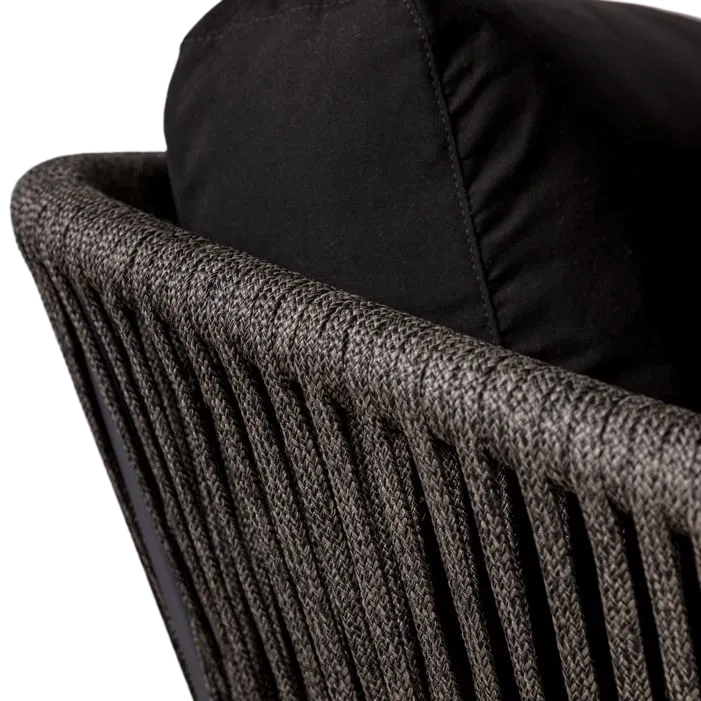 Washington Rope 2-Seater Sofa (Sunbrella Black Cushions)