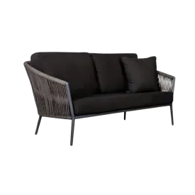 Washington Rope 2-Seater Sofa (Sunbrella Black Cushions)