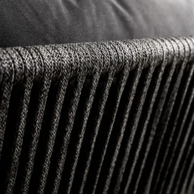 Washington Rope 2-Seater Sofa (Sunbrella Black Cushions)