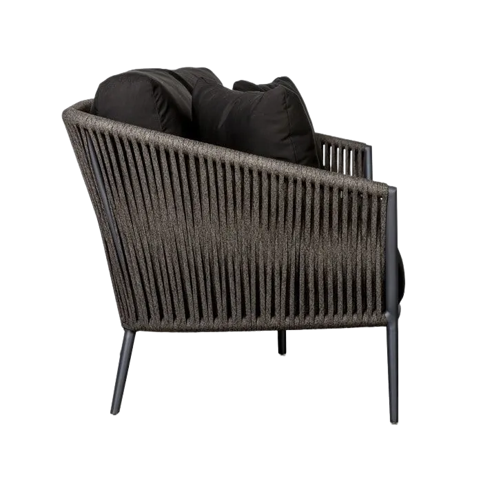 Washington Rope 2-Seater Sofa (Sunbrella Black Cushions)
