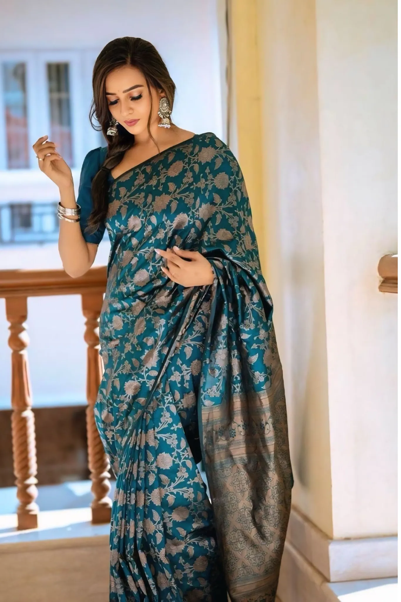 WOMEN CLASSIC BANARASI  UPPADA SLIK SAREE